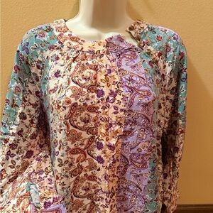 LOFT Multicolor Paisley Blouse